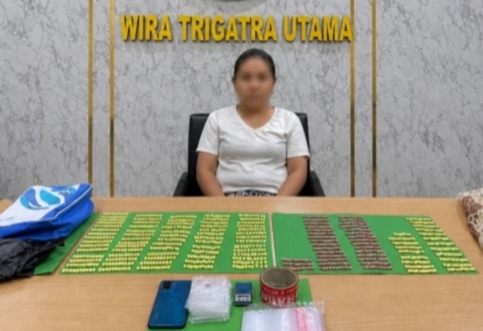 Polresta Pekanbaru Tangkap Seorang Wanita Pemilik 1.226 Pil Ekstasi