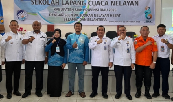 Perkuat Literasi Cuaca BMKG Gelar Sekolah Lapang Cuaca Nelayan di Siak 