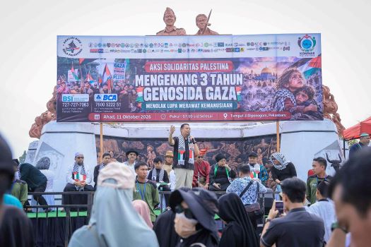 Wawako Pekanbaru Ikut Bersama Warga Dalam Aksi Solidaritas Palestina 
